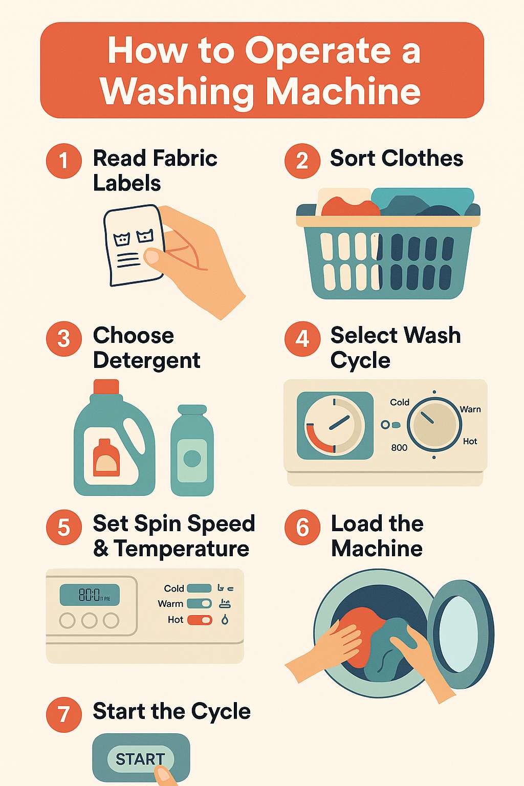 How to Operate a Washing Machine Complete Beginner-Friendly Guide